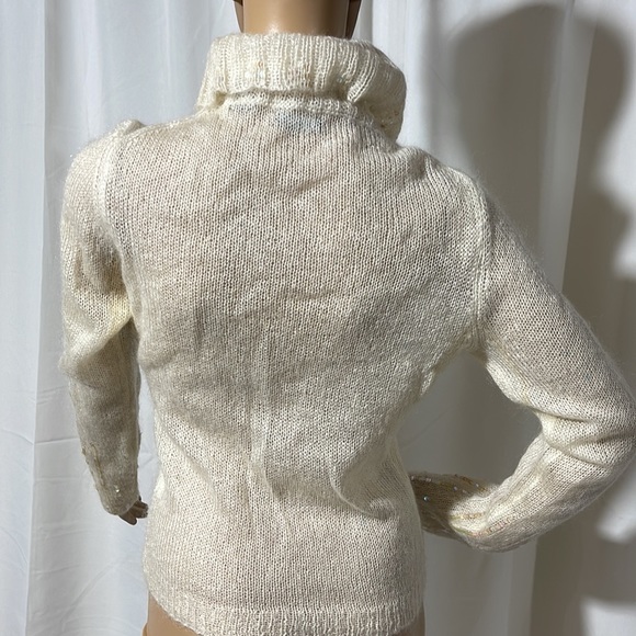 MODA INTERNATIONAL sequinned turtleneck MOHAIR SWEATER S - Picture 6 of 7